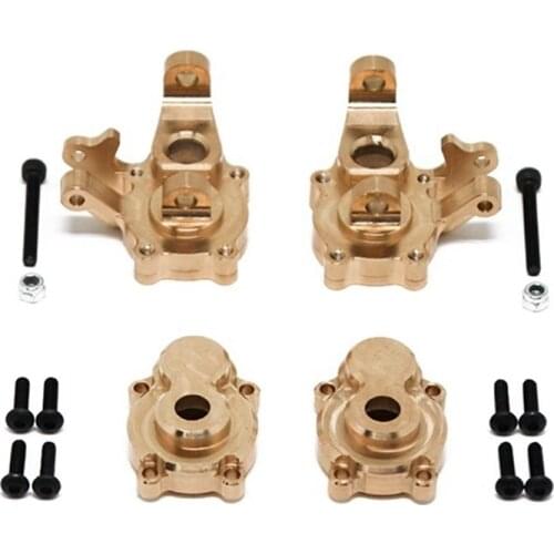 4Pcs Brass Front Portal Drive Housing Cover Steering Knuckles for YK4102 YK4103 YK4082 YiKong RC Crawler Upgrade Parts