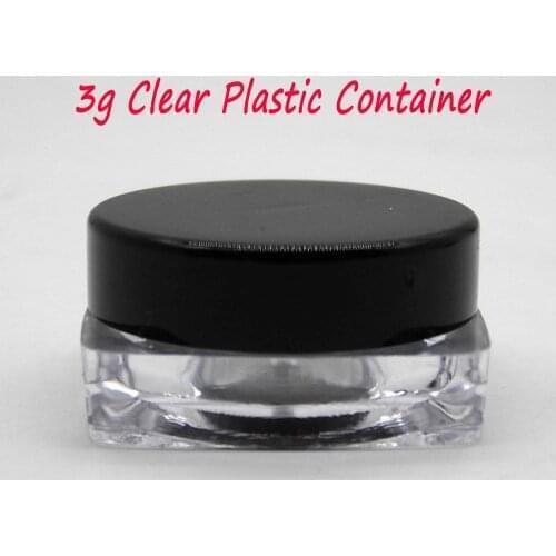 5pcs 3 Gram Jar Make Up Jar Cosmetic Sample Empty Container Plastic Round Lid Small Bottle with Black White Clear Cap 2