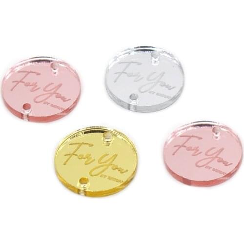 50 Round Shape Tags, Acrylic Clothing Labels,Sew On Garment Labels,Personalized Label Tags,Circular Labels for Handmade Products