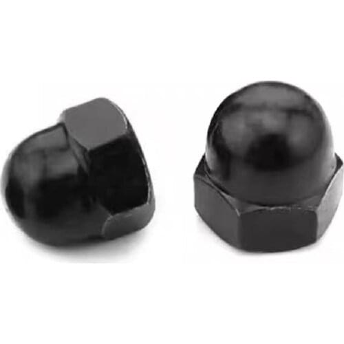 500/100PCS DIN1587 GB923 Black 304 stainless steel Acorn Nuts M3 M4 M5 M6 M8 M10 M12 M14 M16 Cap Nut Acorn Dome Head Hex Nuts