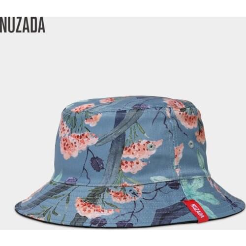 NUZADA Spring Fisherman Hats Men Women Bucket Hat Summer Autumn Printing Double Sided Can Be Worn Caps Fashion Flowers