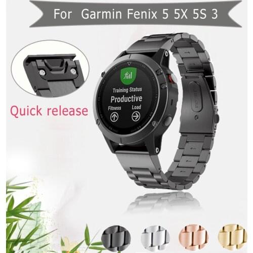 Bracelet For Garmin Fenix watch Quick release high quality stainless steel wristband strap metal band For Garmin Fenix 5 5S 5X