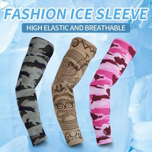 Quick Dry Summer Cooling Sleeves 3D Breathable Tattoo UV Protection Arm Sleeve Arm Warmers Cycling Sun Protective Covers 1pcs