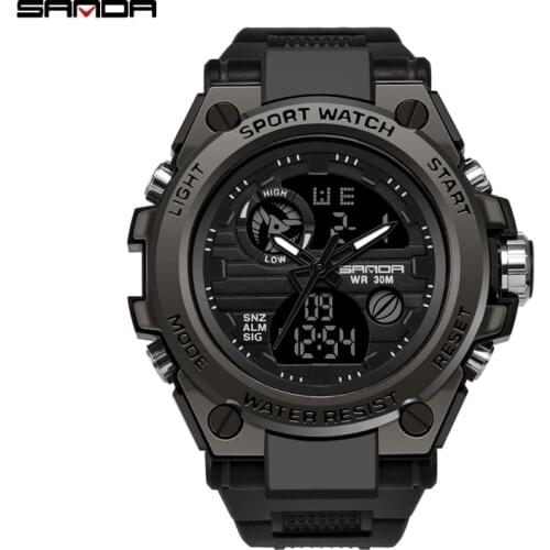 2021 SANDA Sports Mens Watches Top Brand Luxury Military Quartz Watch Men Waterproof S Shock Male Clock Relogio Masculino 739