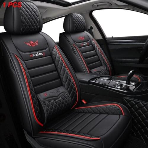 Black red leather car seat cover For skoda octavia tour fabia 2 rapid spaceback a5 kodiaq superb 2 karoq yeti accessories