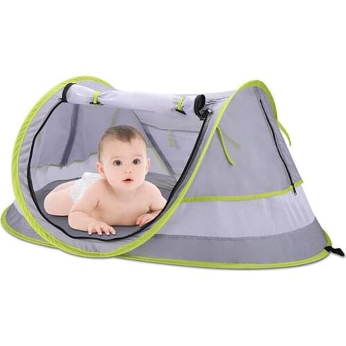 Pop Up Baby Beach Tent UPF 50+ Sun Shelter Tents UV Protection Breathable With A Double Zipper & Hooks For Infants Travel