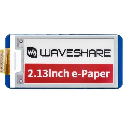 Three-Color 2.13inch e-Paper E-Ink Display Hat GPIO for Raspberry Pi 4B/ Zero W, 212x104 Resolution 2 Grey level