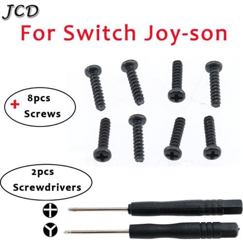 JCD 8pcs/set Screws for Nintend Switch NS Joy-Con +Cross Triangle Screwdrivers Repair Part for JoyCon Controller