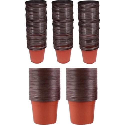 100 Pcs 15Cm Seedling Flower Pots, Two-Color Pots Flower Pots & 150Pcs 12Cm Flower Seedlings Planter Pot/Pots