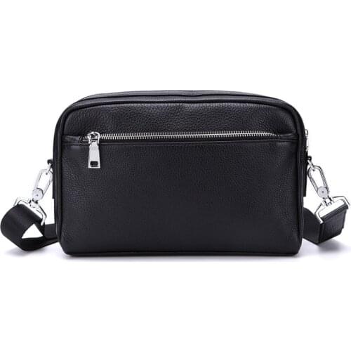 Fashion Genuine Leather Male Shoulder Messenger Bag Cowhide Clutch Hand Bag Casual Crossbody Bag for Men 2021 Satchel