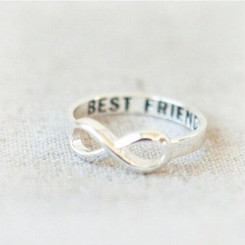 Trendy Infinite “8” A Flat Rings Lettering in the ring Three Color Optional Suitable for Men And Wome