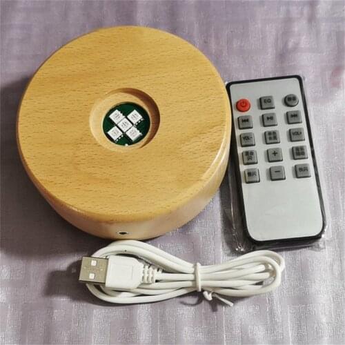 Crystal Ball Bluetooth Music Box LED Light Wooden Base Round Night Lights for Bed Room Decor Bedside Lamp Three-dimensional