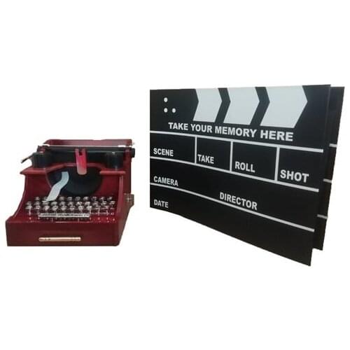 Nostalgic Design Typewriter Moving Music Box + Clapper Looking Photo Album