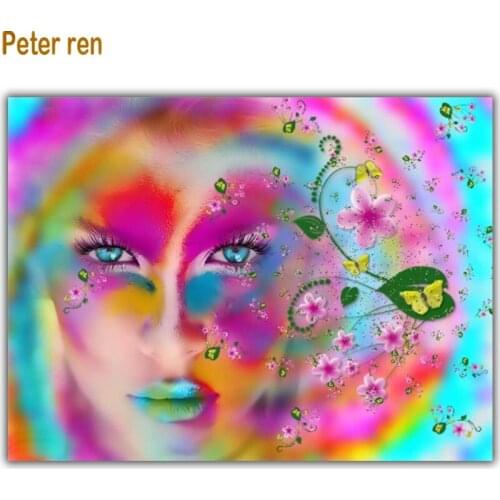 Peter ren Diy Diamond painting beauty cross stitch kit portrait Square\Round mosaic Rhinestone Full embroidery Color face girl