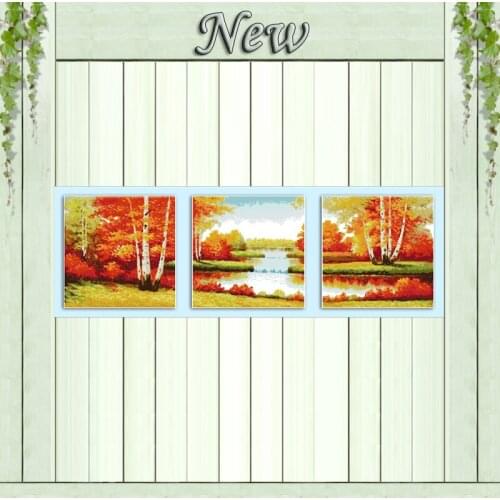 Good luck in golden autumn scenery painting counted printed on canvas DMC 14CT 11CT Cross Stitch Needlework Sets Embroidery kits