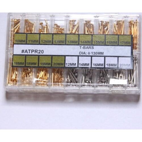 Free Shipping 360pcs Silver& Gold Press Type Assortment Round Head T-Bar Lugs 1.30mm Diameter