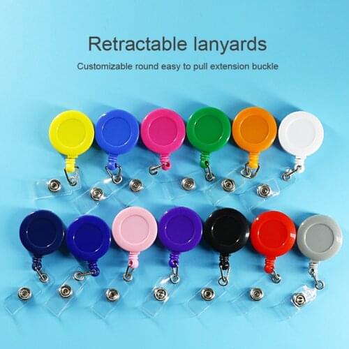 Customizable Retractable Badge Holder Lanyards Id Badge Reel Lanyard Clip Name Bage Holder Tags Card Holder Plastic Key Chain