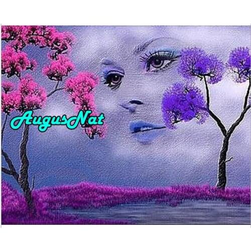 Landscape diamond painting woman daimond embroidery trees diamond dotz girl gemstone picture oil paint by number crystal sticker