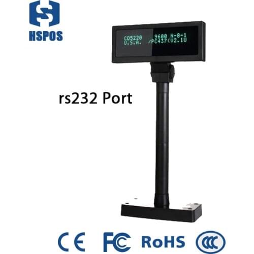RS232 interface 20*2 VFD Pole customer display widely used for pos system in supermarket,hypermarket HS-VFD2012s