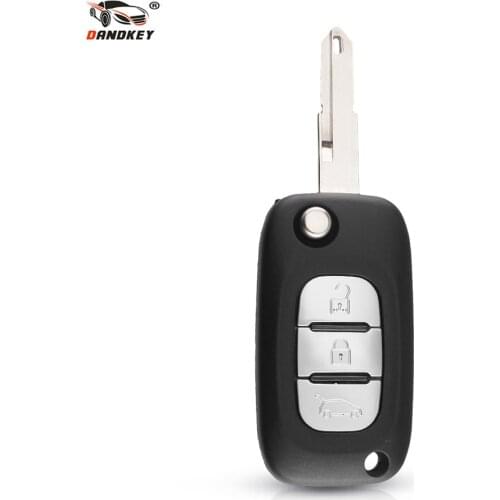Dandkey 3 Buttons Flip Folding Car Key ShellFor Renault Clio Vivaro Master Traffic Kangoo Megane laguna Fob With NE73 Blade