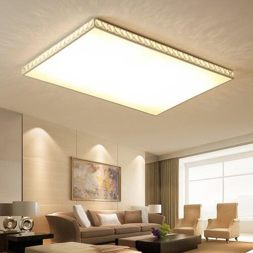 Modern crystal ceiling lamp ultra-thin living room lamp rectangular round ceiling lamp home warm bedroom lamp dining room lamp
