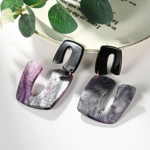 2021 Trend Jewelry Earrings Acrylic U-model For Female Vintage Stud Earrings Fashion Jewelry Gift