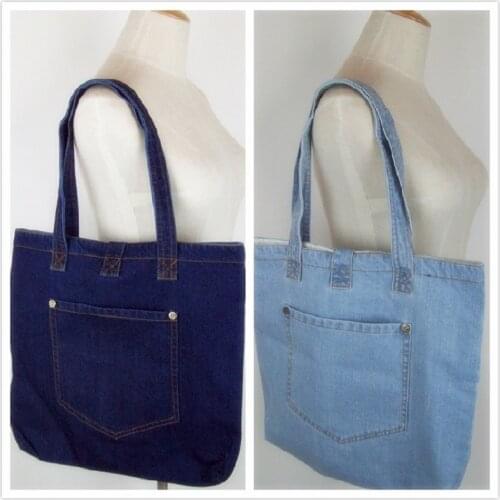 New Fashion Simple Vintage Pockets Jeans Denim Women Bags HandBags Girls purse Shoulder Shopping Bag Fold Over bolsa feminina