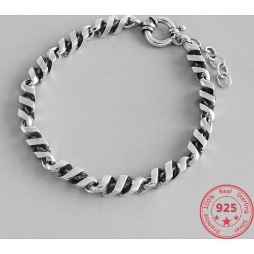 2020 New Wave S925 Silver Bracelet Classicism Screw Shape INS Trend Style Traditional Sterling Silver Womens Chain Jewelry