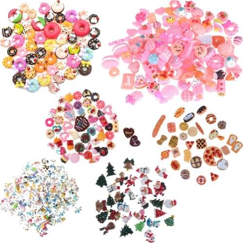 10Pcs Colorful Christmas Dolls Miniature Pretend Toy Mini Play Food Cake Biscuit Donuts For Dolls DIY Jewelry Pretend Play Toy