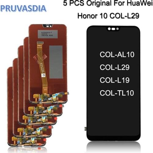 5 Piece Wholesale Original Tested For Huawei Honor 10 LCD Touch Screen COL-L29 For Huawei Honor 10 LCD Screen With FingerPrint