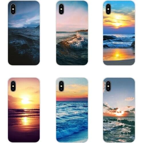 Accessories Phone Shell Covers For Apple iPhone X XR XS 11Pro MAX 4S 5S 5C SE 6S 7 8 Plus ipod touch 5 6 Sea wave ocean sunset