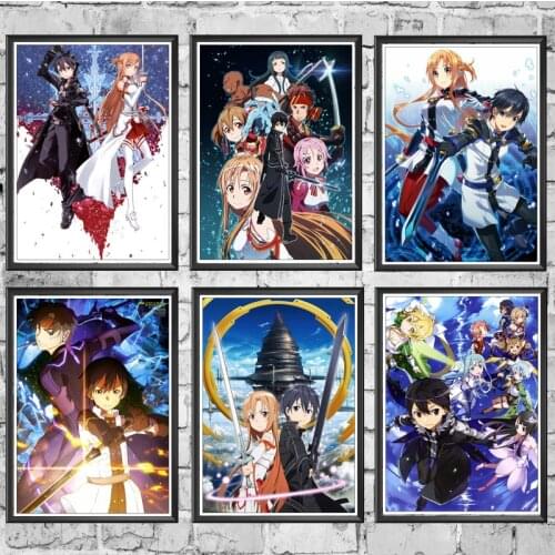 5D Diamond Embroidery Japanese Anime Sword Art Online DIY Diamond Painting Cross Stitch Home Decoration Gift