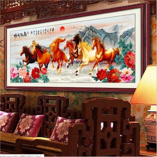 Eight Horses Running DIY New Crafts Diamond Embroidery For Decoration Round Diamond Painting Full
