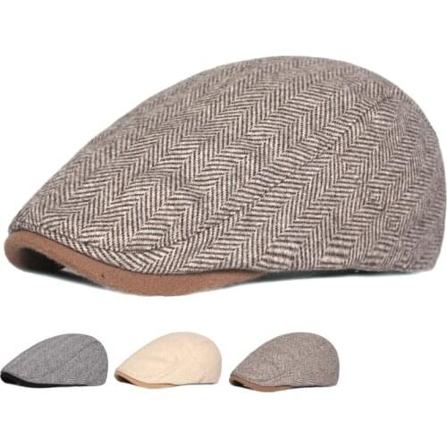 Berets for Men New Winter Autumn Newsboy Caps Outdoor Peaky Blinder Hombre Boina Golf Hat Fashion Solid Flat Cap Newsboy Cap