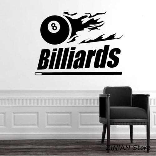 Billiards Wall Stickers Hobbies Sports Leisure Entertainment Vinyl Decal Home Decor Bedroom Waterproof Creative Art Decals Z088
