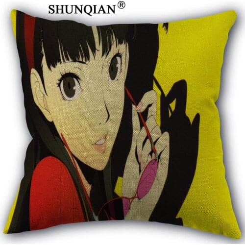 Custom persona 4 pillowcase Custom Cotton Linen Throw Pillow Cover Pillowcase Customize 45x45cm one side