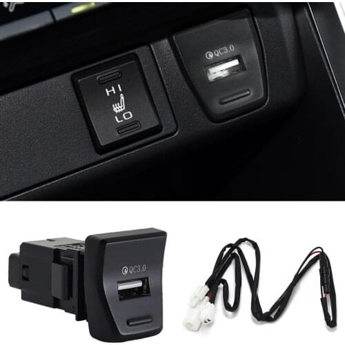 Black Central Control Panel QC3.0 Car Charger For Toyota RAV4 2019 2020 2021 Lossless Upgrade Car Accessories