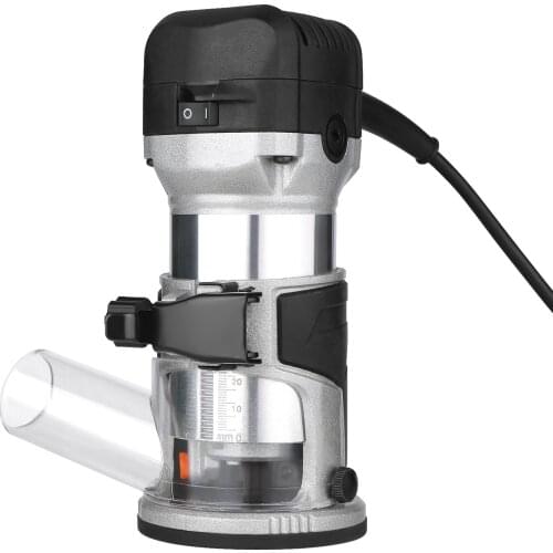 220V 2000W Wood Router 6 Variable Speed Electric Hand Trimmer with 6.35mm/ 8mm Replaceable Collets Woodworking Tool Kit