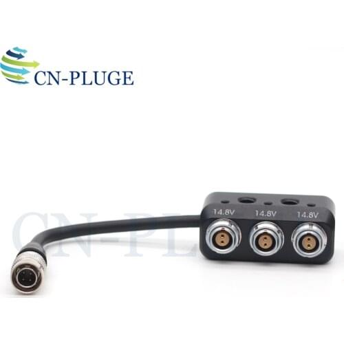 Hirose 4 pin Male to 0B 2 pin Female Hub Adapter Splitter for SONY Camera Power Supply Distributor, three way splitter