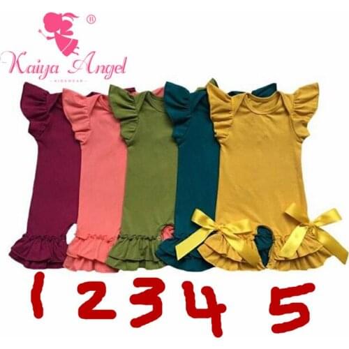 Kaiya Angel Newborn Unisex Cotton Baby Girl Boy Romper Peony Rose flowers Rainbow Bow Summer Children Clothing Factory Wholesale