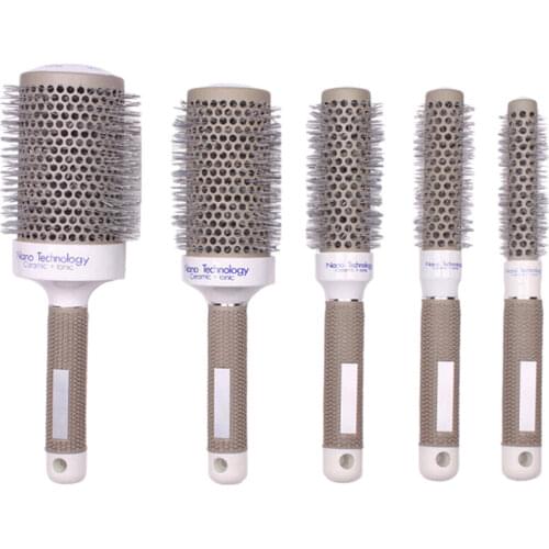 5 Sizes Ceramic Ionic Round Comb Barber Hair Dressing Salon Styling Brush Barrel