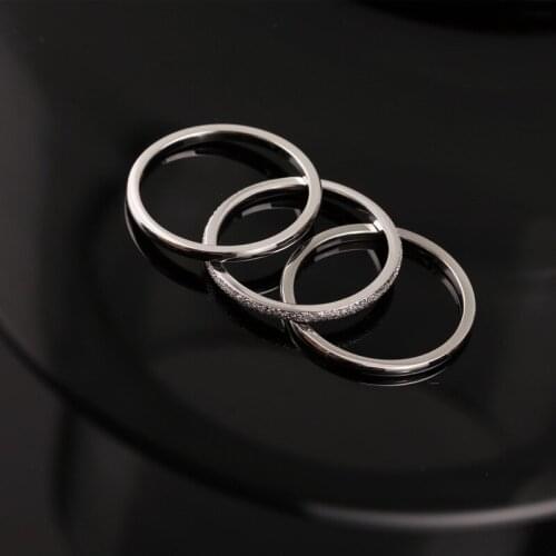 POTCET Stainless Steel Rings Titanium Adjustable Vintage Simplicity Female Jewelry Geometric Trend Jewelry