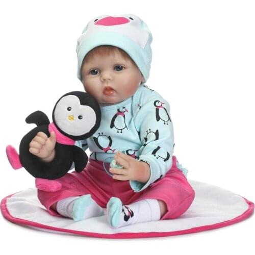 Reborn dolls for girl toys gift 22" 55cm newborn baby children sleeping soft dolls gift bebe real bonecas reborn