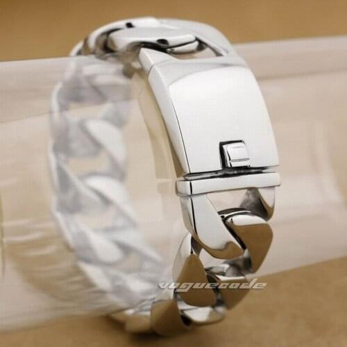 LINSION Huge Heavy 316L Stainless Steel Mens Biker Bracelet Rock Punk Style Link Chain 5D001 Free Shipping