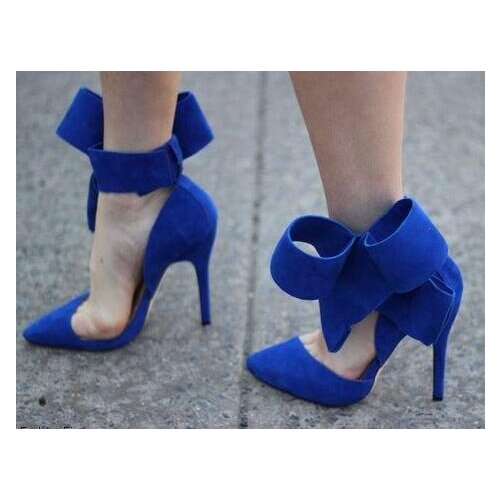 Moraima Snc Sexy Womens Pointy Toe Butterfly Knot Gladiator High Heel Red Pumps Gorgeous Ankle Side Bow Cut Out Fashion Heels