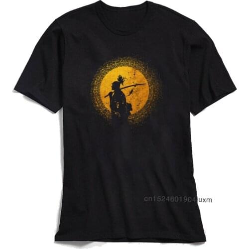 My Last Hero T-shirts Men Retro Black T Shirt Samurai Summer Tops & Tees Short Sleeve New Design Swordsman TShirt Pure Cotton