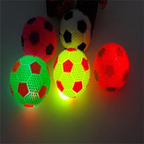 6.5cm Led Football Bouncy Ball Glowing Soccer Flash Massage Ball for Kid Toy Christmas Birthday Gifts Fans Club bar Decoration