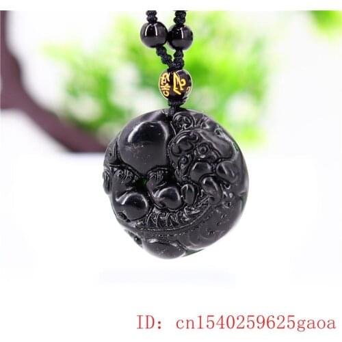 Jade Pixiu Pendant Chinese Gifts Charm Jewellery Carved Black Green Necklace Fashion Natural Amulet