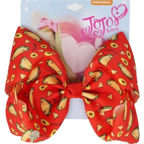 New 7inch Fruit bread Hair Bows for Girls Kids Hairgrips print Grosgrain Ribbon BOWknot Hair clip Hair Accessories 12pcs