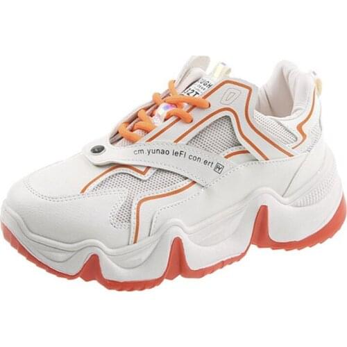 New ladies plus size sneakers, fashion color matching, light and comfortable, shallow breathable all-match casual shoes women